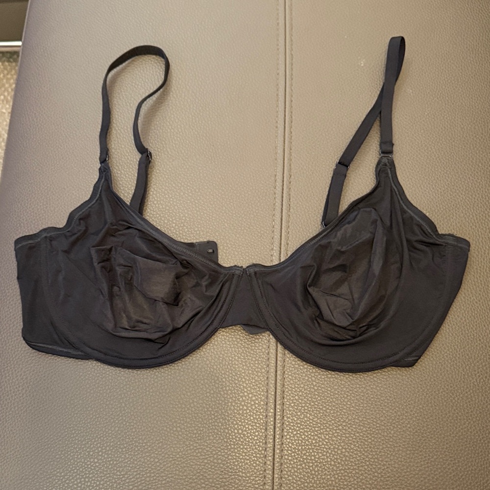 SKIMS Black Sheer Underwire Bra
